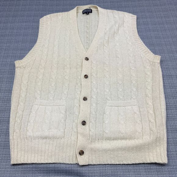 Lands' End Sweaters Lands End Sweater Vest Mens Xl Cream 0 Shetland